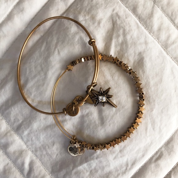 Alex & Ani North Star Gold Bangle Set - Picture 1 of 1